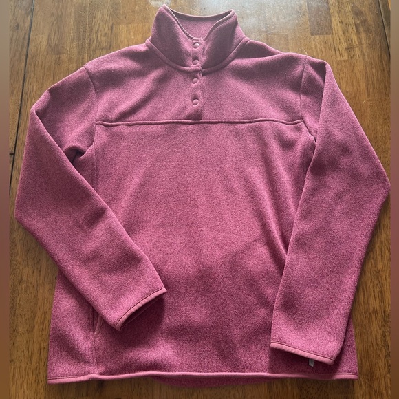 Eddie Bauer Fleece Sweater 1/4 button - Picture 2 of 5